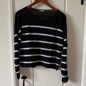 Eileen Fisher sheer lightweight linen blend top petite medium